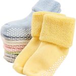VWU Baby Toddler Kids Ankle Crew Socks with Grips Unisex Warm Thick Cotton Winter Socks 0-10T 6/8 Pack